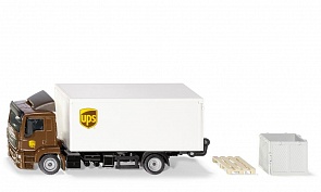 Грузовик Man Truck с кузовом фургоном и гидробортом, 1:50 (Siku, 1997)